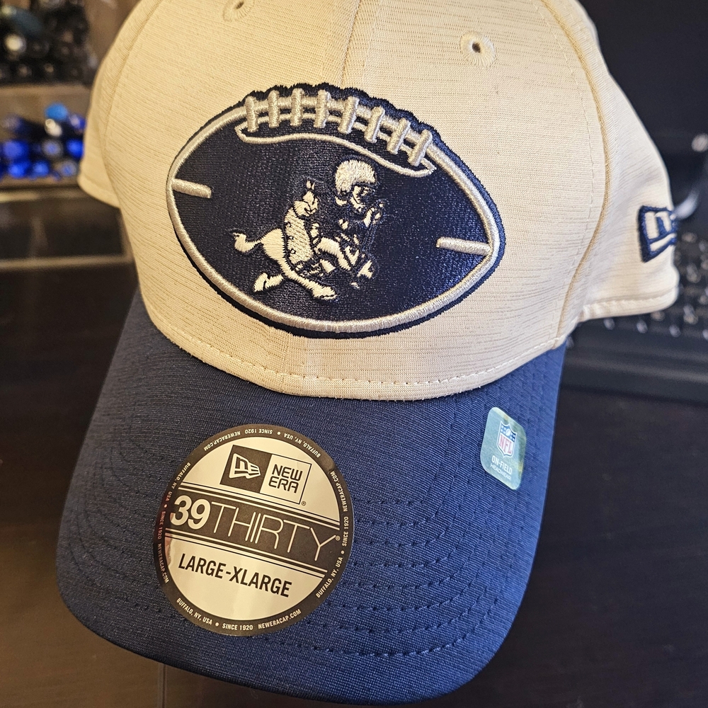 NFL Dallas Cowboys' Vintage Theme New Era Fitted Hat L/ XL Tan/ Blue